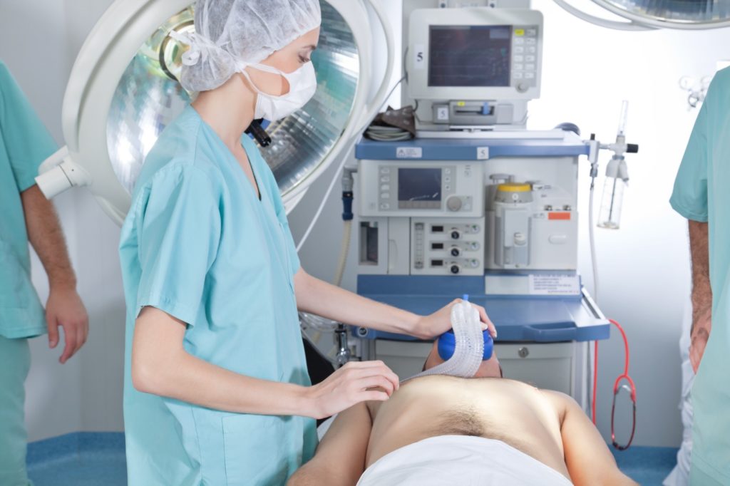 patient under anesthesia machine